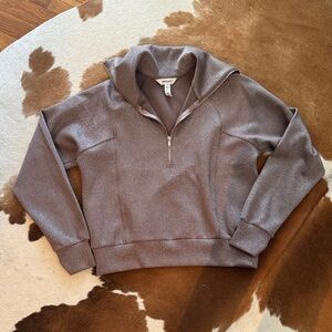 SPANX Air Essentials Half Zip Violet Shimmer XS